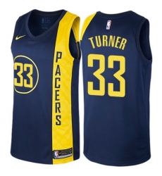 Indiana Pacers #33 Myles Turner Authentic Navy Blue NBA Jersey - City Edition