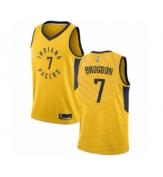 Indiana Pacers #7 Malcolm Brogdon Authentic Gold Basketball Jersey Statement Edition