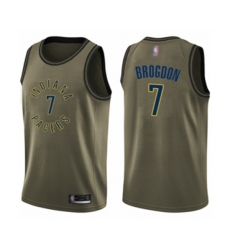 Indiana Pacers #7 Malcolm Brogdon Swingman Green Salute to Service Basketball Jersey