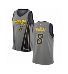 Indiana Pacers #8 Justin Holiday Swingman Gray Basketball Jersey - City Edition