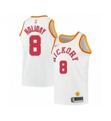 Indiana Pacers #8 Justin Holiday Swingman White Hardwood Classics Basketball Jersey