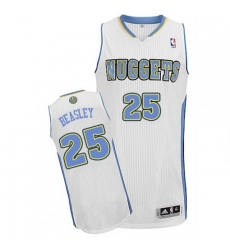 Denver Nuggets #25 Malik Beasley Authentic White Home NBA Jersey