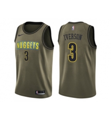 Denver Nuggets #3 Allen Iverson Green Salute to Service NBA Swingman Jersey