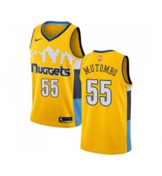 Denver Nuggets #55 Dikembe Mutombo Swingman Gold Alternate NBA Jersey Statement Edition