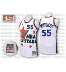 Denver Nuggets #55 Dikembe Mutombo Swingman White 1995 All Star Throwback Basketball Jersey Denver Nuggets #55 Dikembe Mutombo Swingman White 1995 All Star Throwback Basketball Jersey