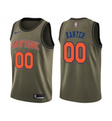New York Knicks #00 Enes Kanter Swingman Green Salute to Service NBA Jersey