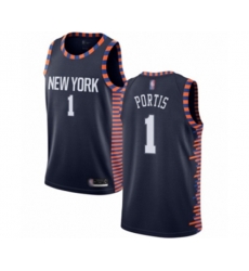 New York Knicks #1 Bobby Portis Swingman Navy Blue Basketball Jersey - 2018-19 City Edition