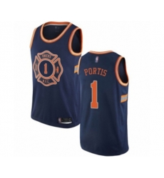 New York Knicks #1 Bobby Portis Swingman Navy Blue Basketball Jersey - City Edition