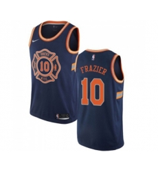 New York Knicks #10 Walt Frazier Authentic Navy Blue NBA Jersey - City Edition