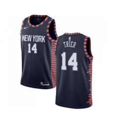 New York Knicks #14 Allonzo Trier Swingman Navy Blue Basketball Jersey - 2018-19 City Edition