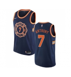New York Knicks #7 Carmelo Anthony Swingman Navy Blue NBA Jersey - City Edition