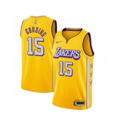 Los Angeles Lakers #15 DeMarcus Cousins Swingman Gold 2019-20 City Edition Basketball Jersey