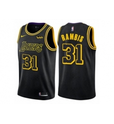 Los Angeles Lakers #31 Kurt Rambis Authentic Black City Edition NBA Jersey