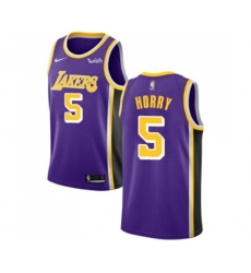 Los Angeles Lakers #5 Robert Horry Swingman Purple Basketball Jersey - Statement Edition