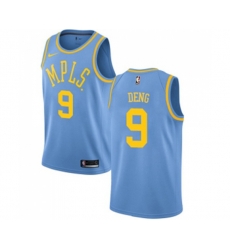 Los Angeles Lakers #9 Luol Deng Authentic Blue Hardwood Classics Basketball Jersey