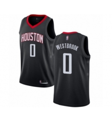 Houston Rockets #0 Russell Westbrook Authentic Black Basketball Jersey Statement Edition