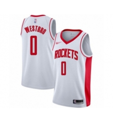 Houston Rockets #0 Russell Westbrook Swingman White Finished Basketball Jersey - Association Edition