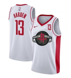 Houston Rockets #13 James Harden White Nike City Edition Number Swingman Jersey