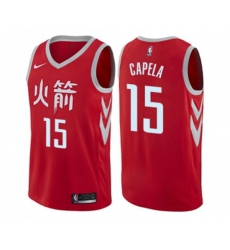 Houston Rockets #15 Clint Capela Swingman Red NBA Jersey - City Edition