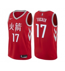 Houston Rockets #17 PJ Tucker Swingman Red NBA Jersey - City Edition