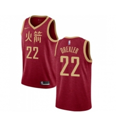Houston Rockets #22 Clyde Drexler Authentic Red Basketball Jersey - 2018-19 City Edition