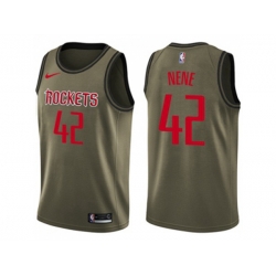 Houston Rockets #42 Nene Green Salute to Service NBA Swingman Jersey