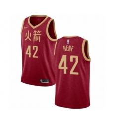 Houston Rockets #42 Nene Swingman Red NBA Jersey - 2018-19 City Edition