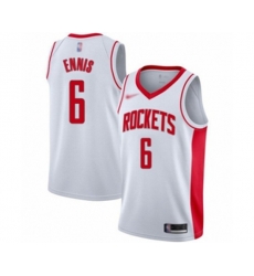 Houston Rockets #6 Tyler Ennis Authentic White Finished Basketball Jersey - Association Edition