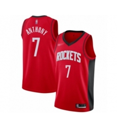 Houston Rockets #7 Carmelo Anthony Authentic Red Finished Basketball Jersey - Icon Edition