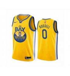 Golden State Warriors #0 DAngelo Russell Authentic Gold Finished Basketball Jersey - Statement Edition
