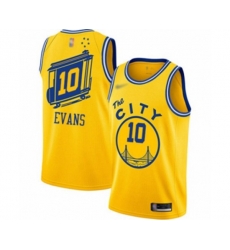 Golden State Warriors #10 Jacob Evans Authentic Gold Hardwood Classics Basketball Jersey - The City Classic Edition