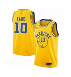 Golden State Warriors #10 Jacob Evans Authentic Gold Hardwood Classics Basketball Jersey