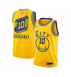 Golden State Warriors #10 Tim Hardaway Swingman Gold Hardwood Classics Basketball Jersey - The City Classic Edition