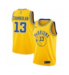 Golden State Warriors #13 Wilt Chamberlain Authentic Gold Hardwood Classics Basketball Jersey