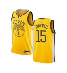 Golden State Warriors #15 Latrell Sprewell Yellow Swingman Jersey - Earned Edition