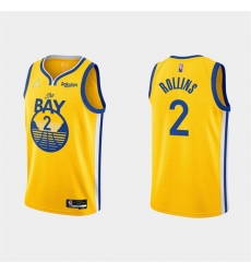 Golden State Warriors #2 Ryan Rollins 2022 Yellow Stitched Basketball Jersey