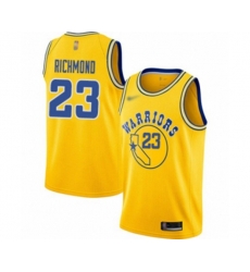 Golden State Warriors #23 Mitch Richmond Swingman Gold Hardwood Classics Basketball Jersey