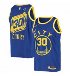 Golden State Warriors #30 Stephen Curry Nike Royal Hardwood Classics 2020-21 Swingman Jersey