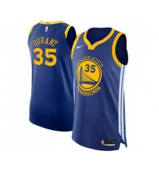 Golden State Warriors #35 Kevin Durant Authentic Royal Blue Road Basketball Jersey - Icon Edition