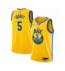 Golden State Warriors #5 Kevon Looney Authentic Gold Finished Basketball Jersey - Statement Edition