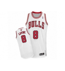 Adidas Chicago Bulls #8 Zach LaVine Authentic White Home NBA Jersey