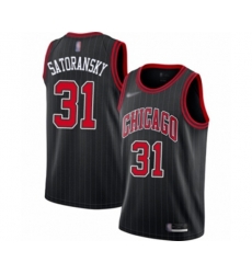 Chicago Bulls #31 Tomas Satoransky Swingman Black Finished Basketball Jersey - Statement Edition