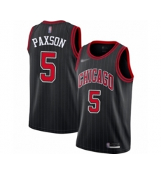 Chicago Bulls #5 John Paxson Swingman Black Finished Basketball Jersey - Statement Edition