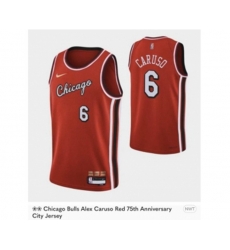 Chicago Bulls #6 Alex Caruso 75th Anniversary Red Edition Swingman Stitched Basketball Jersey