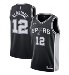 San Antonio Spurs #12 LaMarcus Aldridge Nike Black 2020-21 Swingman Jersey