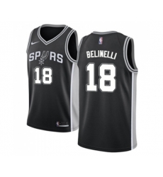 San Antonio Spurs #18 Marco Belinelli Swingman Black Basketball Jersey - Icon Edition
