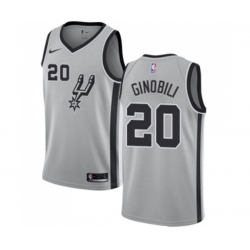 San Antonio Spurs #20 Manu Ginobili Swingman Silver Alternate NBA Jersey Statement Edition