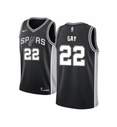 San Antonio Spurs #22 Rudy Gay Swingman Black Road Basketball Jersey - Icon Edition