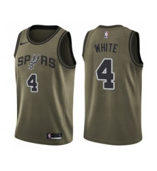 San Antonio Spurs #4 Derrick White Swingman Green Salute to Service NBA Jersey