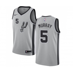 San Antonio Spurs #5 Dejounte Murray Swingman Silver Alternate NBA Jersey Statement Edition
